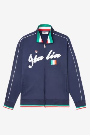 FILA Italia Track Jackets Navy / White,Womens Clothing | CA.YMPTGX921